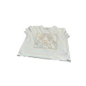 GAP  Rare limited Keith Haring White Short Sleeve Tee with Tan Graphic